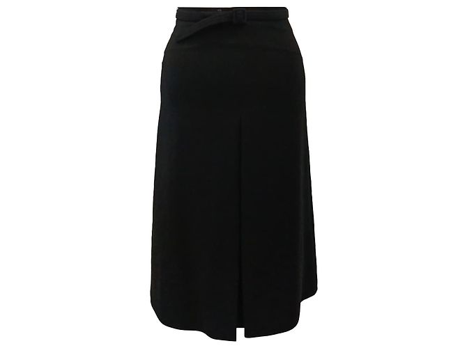Jupe midi ceinturée Gucci en polyester noir