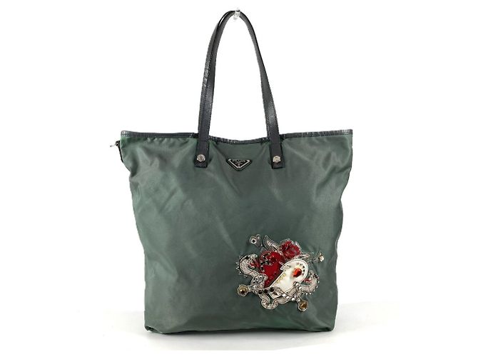 Tote Bolsa de ombro com logo triangular B4605C da Prada Marrom
