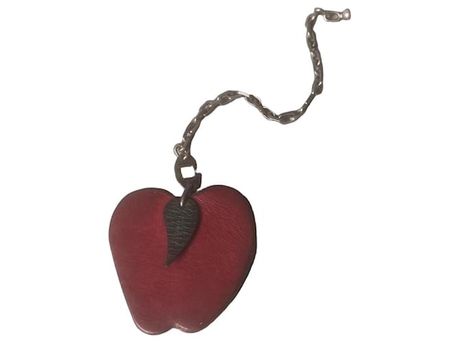 Hermès Red Apple Leather Bag Charm 