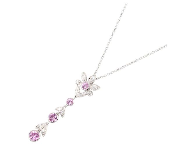Collar de platino Tiffany & Co. con acentos de diamante Plata Rosa