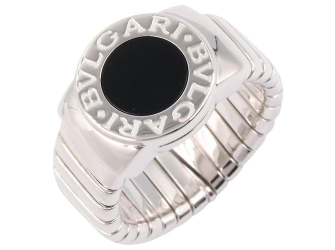 Bulgari Anillo Bvlgari de Ónix en Oro Blanco Negro Plata