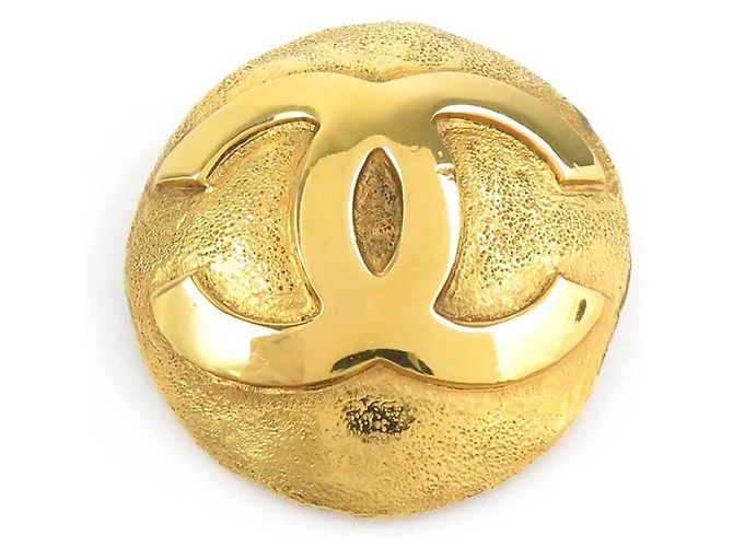 Vintage Goldene Metallbrosche von Chanel