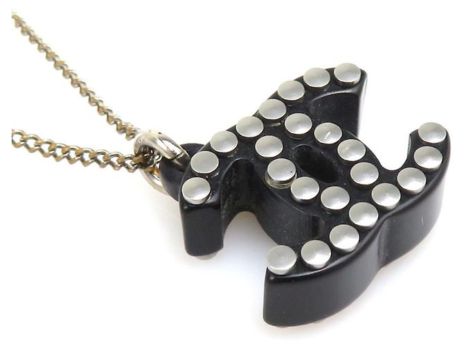 Collana in resina nera e metallo Chanel Nero