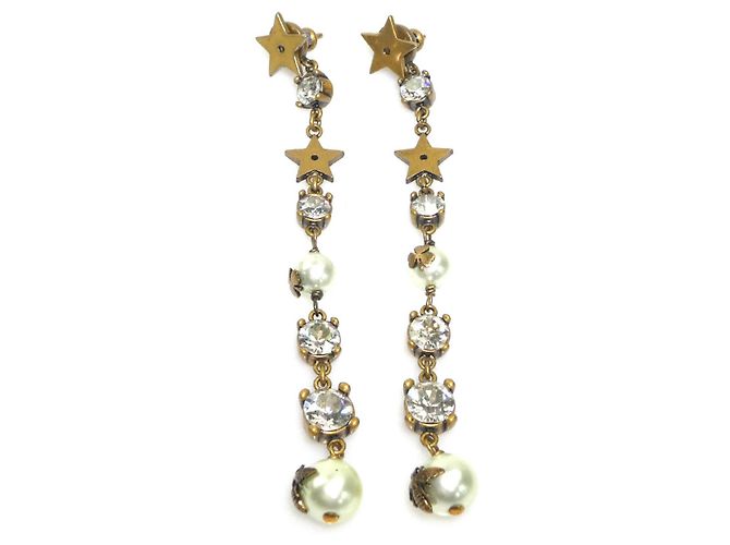 Brincos de ouro e branco Christian Dior Dourado