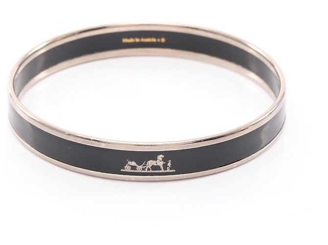Hermès Hermes Email PM Caleche Bangle Black Silvery