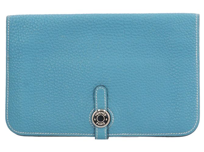 Hermès Hermes Dogon Duo Long Wallet Blue
