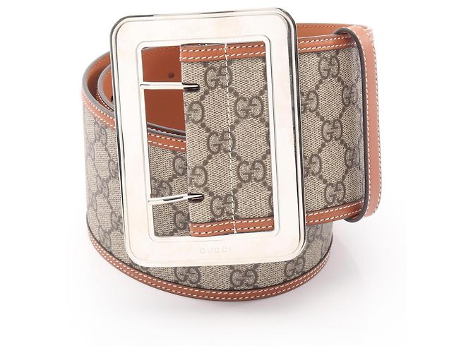 Gucci GG Supreme Belt Brown Beige