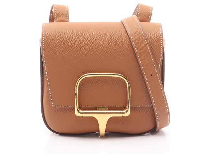 Mini bolsa de ombro Della Cavalleria da Hermès Marrom Dourado