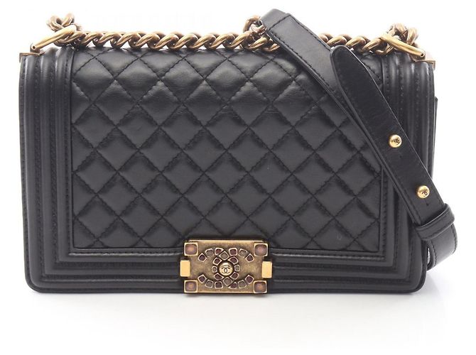 Borsa a Spalla Boy di Chanel in Pelle Nera Nero