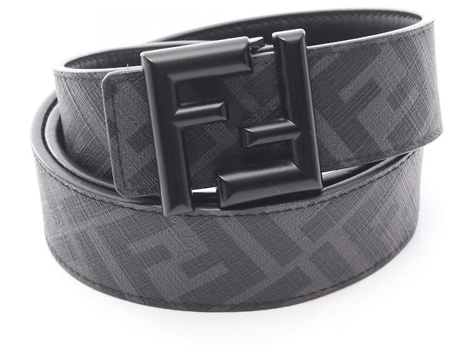 Fendi FF Square Wende-Leder-Gürtel, schwarz 
