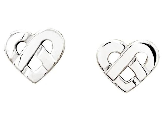 Pendientes Poiray, "Corazón Entretejido", oro blanco.