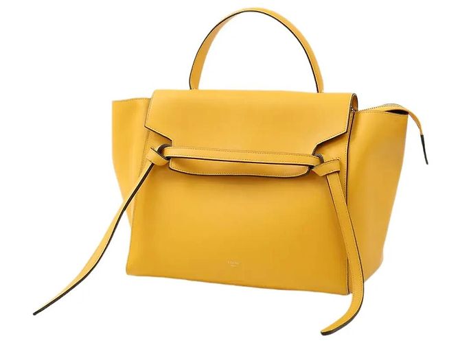 Borsa Tote Céline Belt in pelle gialla Giallo