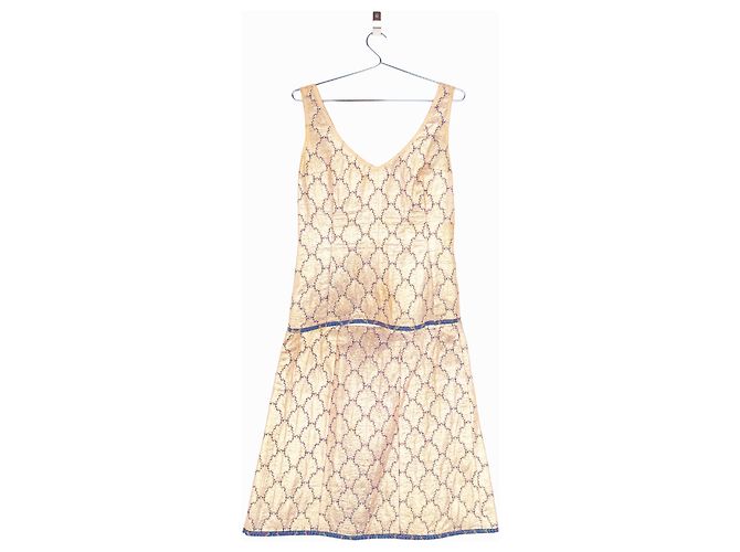 Conjunto de top de brocado de seda dourada e saia midi Prada SS02 Dourado