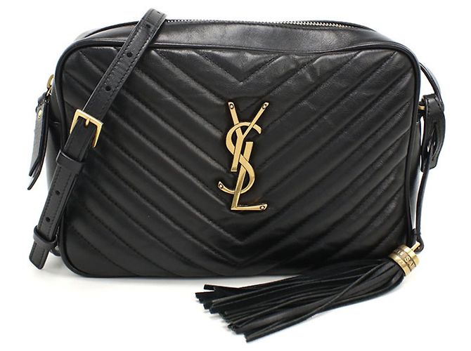 Borsa a spalla in pelle nera Saint Laurent Nero