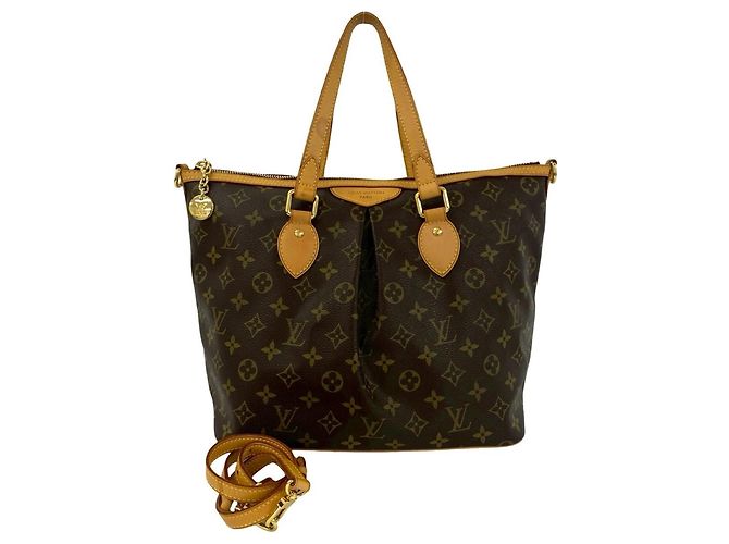 Louis Vuitton Palermo PM Monogram Leather Shoulder/Tote Bag Brown