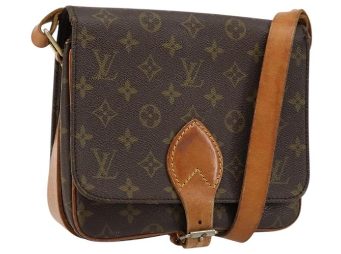 LOUIS VUITTON Bolsa de Ombro Monogram Cartouchiere MM M51253 LV Auth 175906