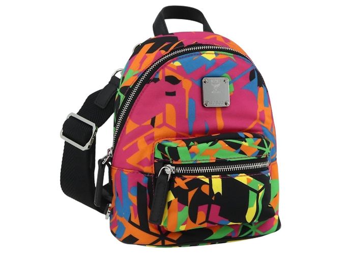 MCM Shoulder Bag Nylon Multicolor Silver Auth ka4070A Silvery Multiple colors