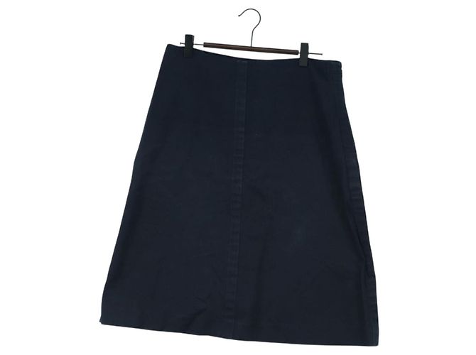 Prada Saia de algodão marinho Auth 174903A Azul marinho