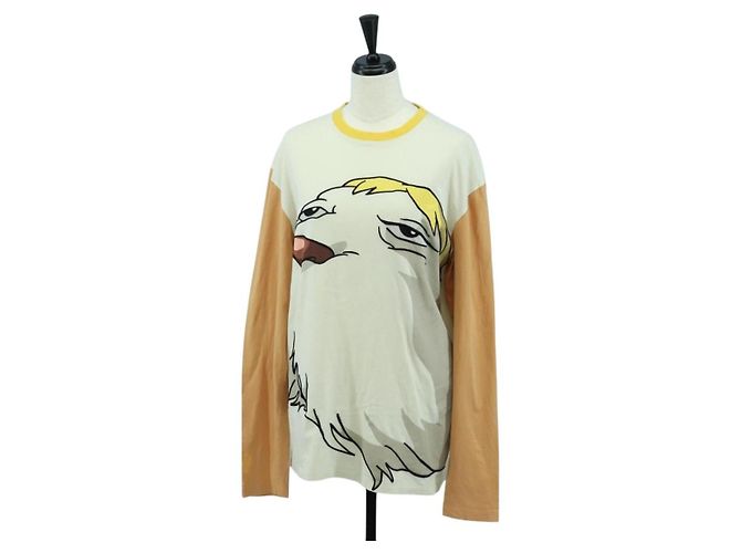Camiseta de algodão branca e laranja LOEWE ~ Studio Ghibli Hin Auth ka4076M Branco