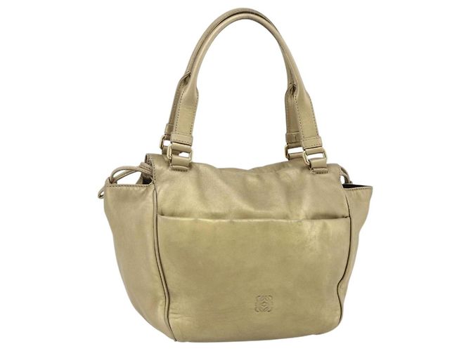 Sac à main en cuir Nappa LOEWE, ton doré, authentique BA12256