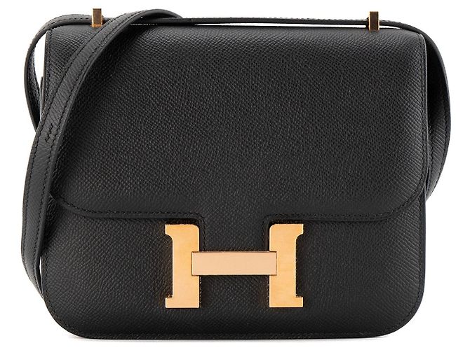 HERMÈS - Umhängetasche Constance 18 Hermès aus schwarzem Epsom-Leder