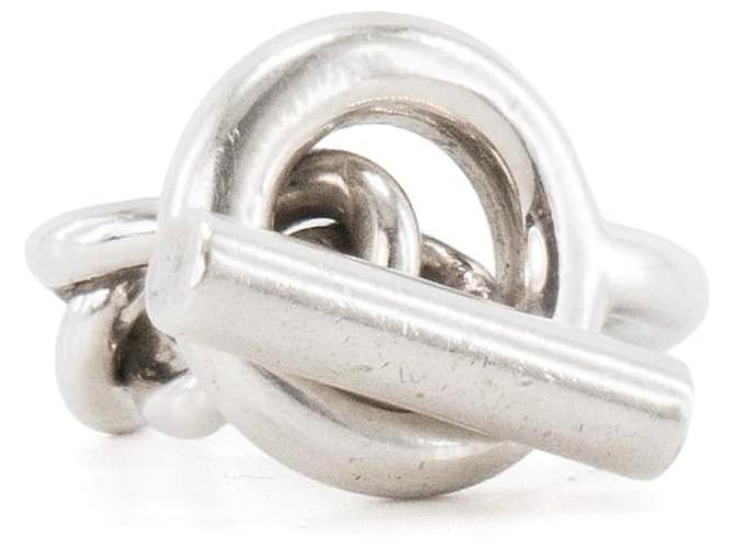 HERMÈS - Bague Croisette GM Hermès en argent (T50) Métallisé 