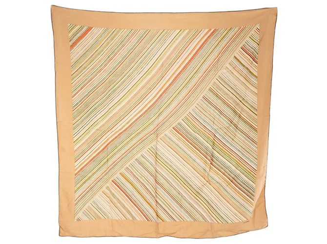 CHANEL - 90 cm Multicolored Striped Silk Scarf Multiple colors
