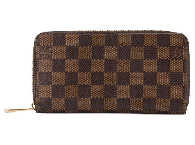 LOUIS VUITTON - Zippy Wallet Louis Vuitton in coated canvas ebony checkered Brown