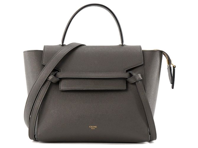 Céline CELINE - Bolsa transversal Belt Micro Celine em couro texturizado cinza