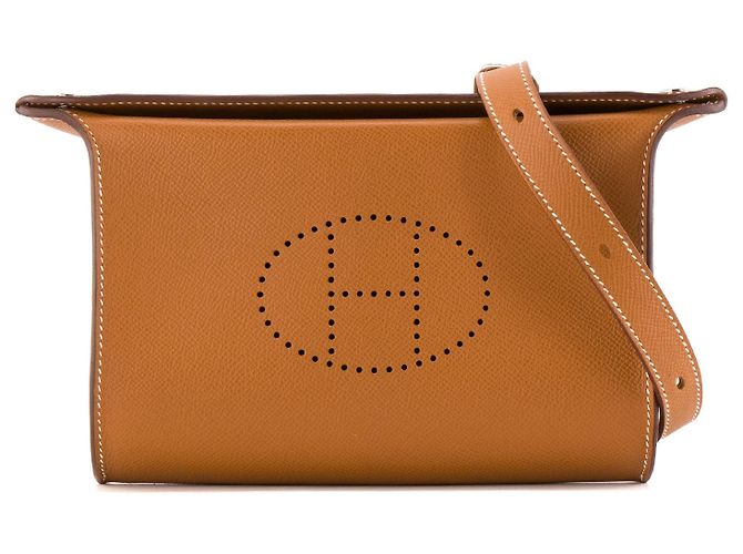 HERMÈS - Hermès Epsom Gold Leather Shoulder Bag Brown