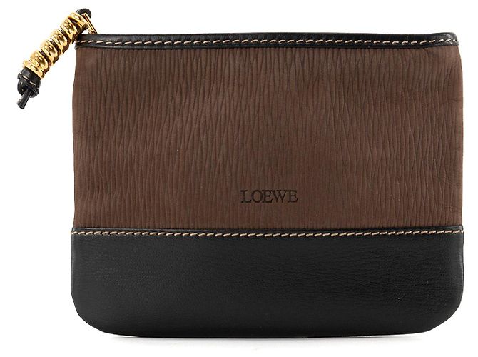 LOEWE - Vintage brown and black leather wallet