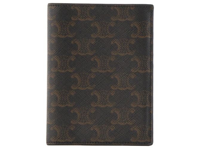 Céline CELINE - Celine monogrammed coated canvas passport cover Brown