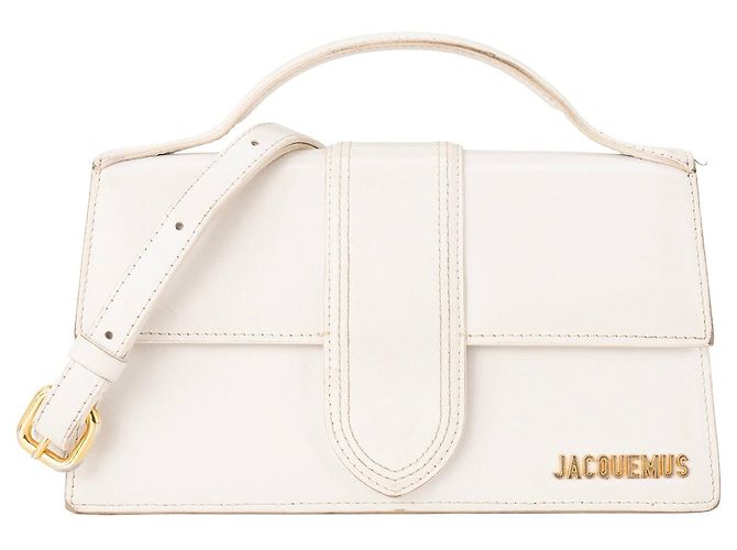 JACQUEMUS - Bolsa de Ombro Bambino Jacquemus em Couro Liso Branco