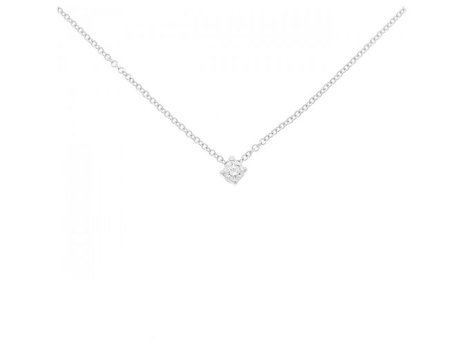 Autre Marque Collar de diamante en oro blanco Au750 Plata
