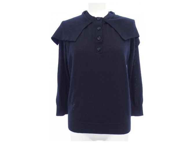 Malhas de seda e cashmere Christian Dior Azul Azul marinho