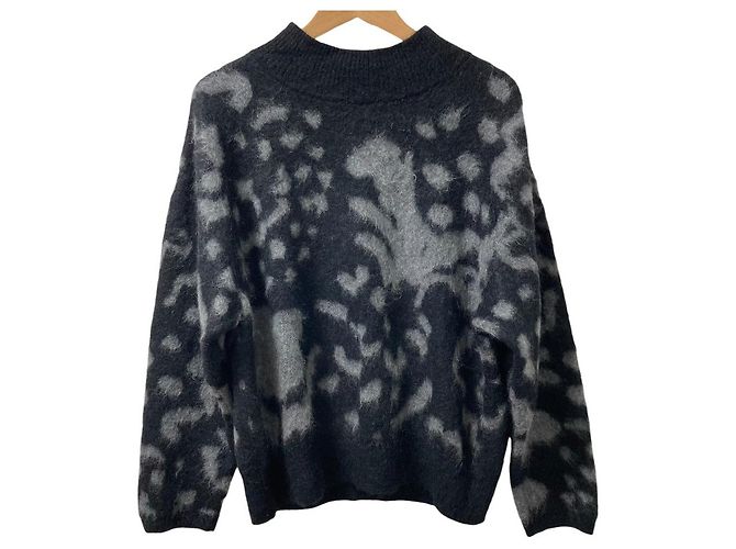ISSEY MIYAKE IM03KN296 Mohair-Strickpullover Schwarz