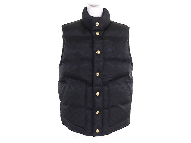 Céline Celine Triomphe Patch Quilted Monogram Jacket Black 