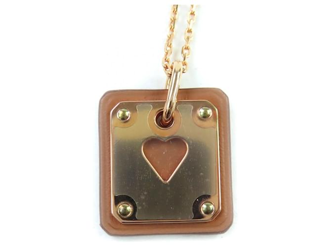 Hermès Hermes Asdukur Heart Necklace Pink 