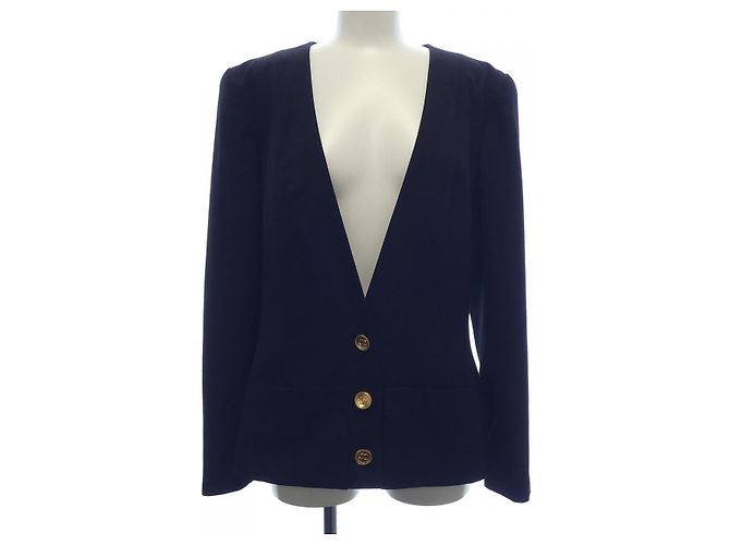 Chaqueta sin cuello Chanel Negro
