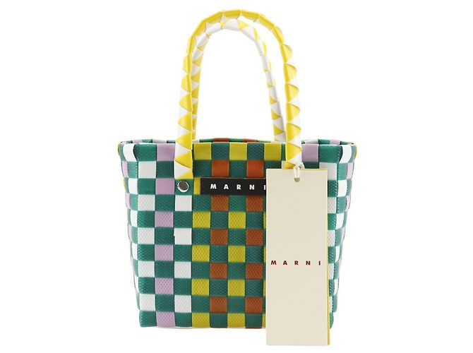 Marni Woven Micro Basket Polypropylene Handbag Multiple colors Green