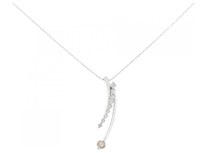 Autre Marque Collar de diamante en oro blanco Au750 Plata