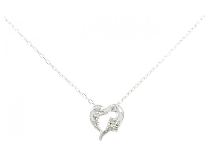 Autre Marque Collar de diamante en oro blanco K10 Plata