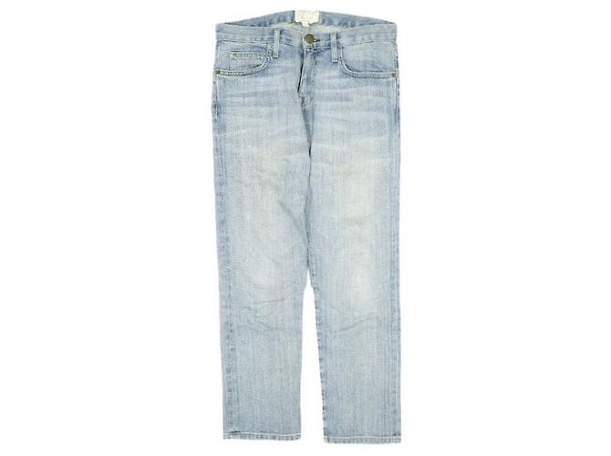 Autre Marque Current Elliott Pantalones de denim de algodón THE BOYFRIEND Azul
