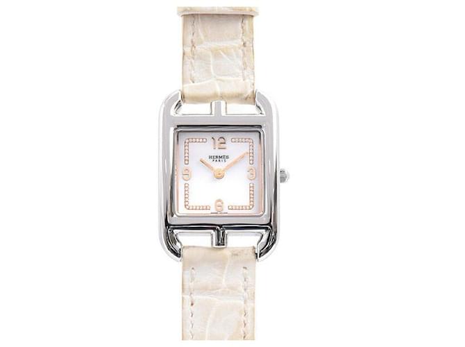 Montre en acier inoxydable Cape Cod d'Hermès Blanc 