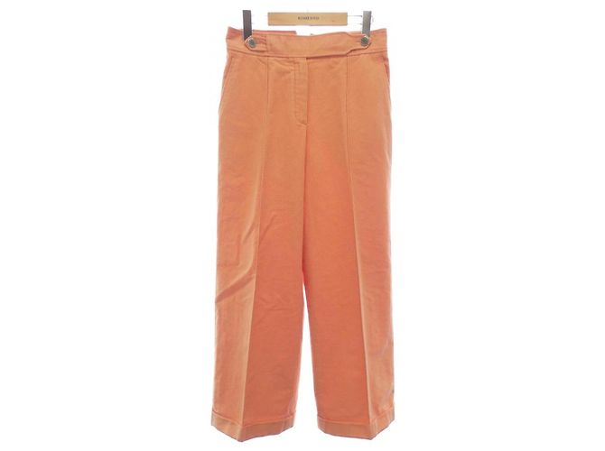 Pantalones de algodón Clou de Sell Hermès 36 Naranja