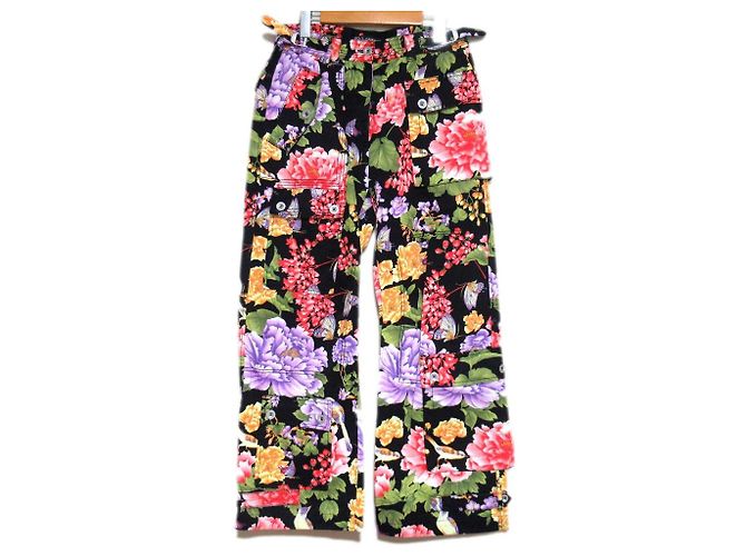 Dolce & Gabbana Weite Cargo-Hose mit Blumenmuster von Dolce&Gabbana Schwarz