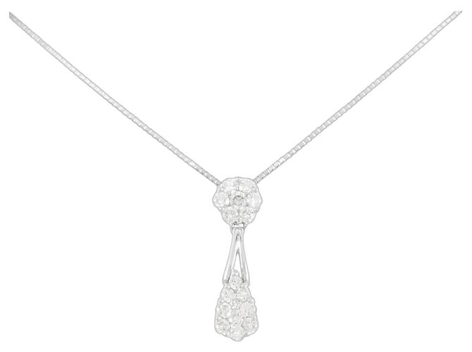 Autre Marque Collar de diamante en oro blanco Au750 Plata