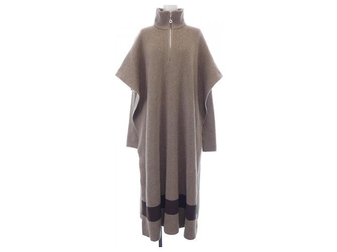Vestido de cachemira Hermès Castaño Beige
