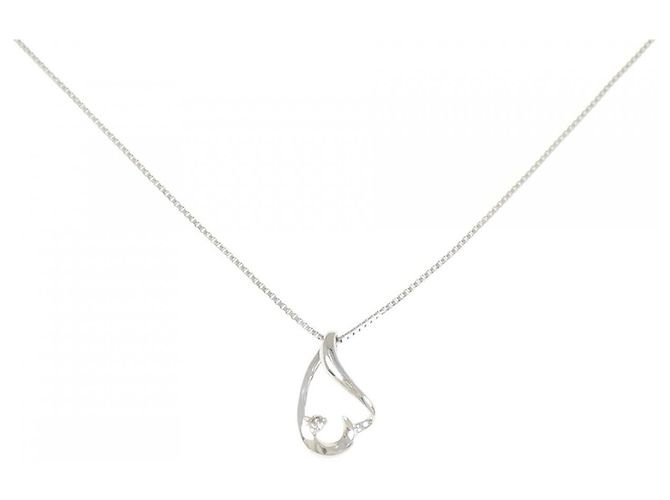 Autre Marque Platin-Diamant-Halskette Silber