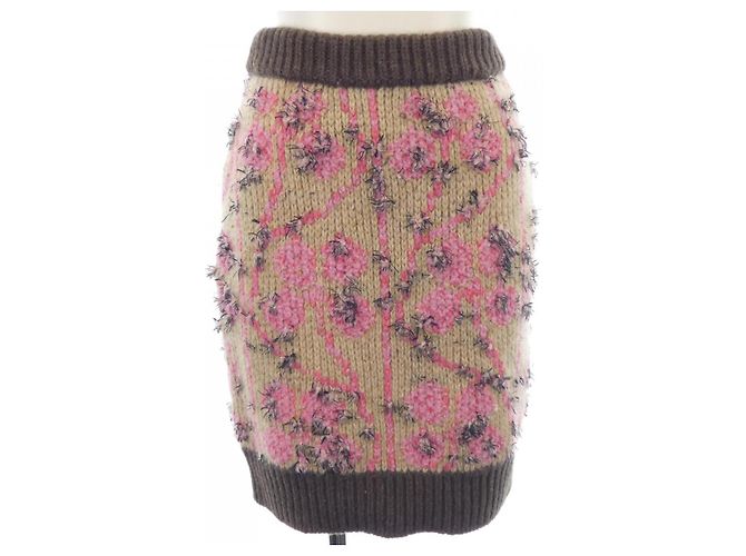 Timeless Chanel Lammwollrock Pink Beige